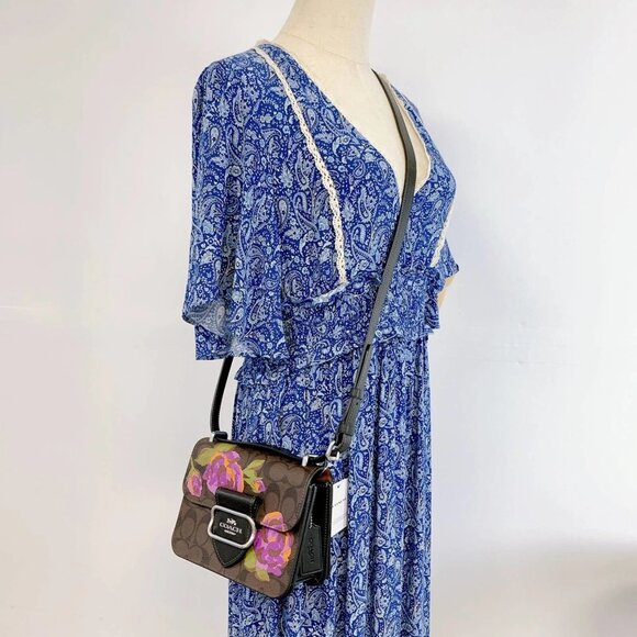 Coach CL415 Morgan Square Crossbody In Signature Canvas IN Brown Iris Multi - Picture 1 of 9